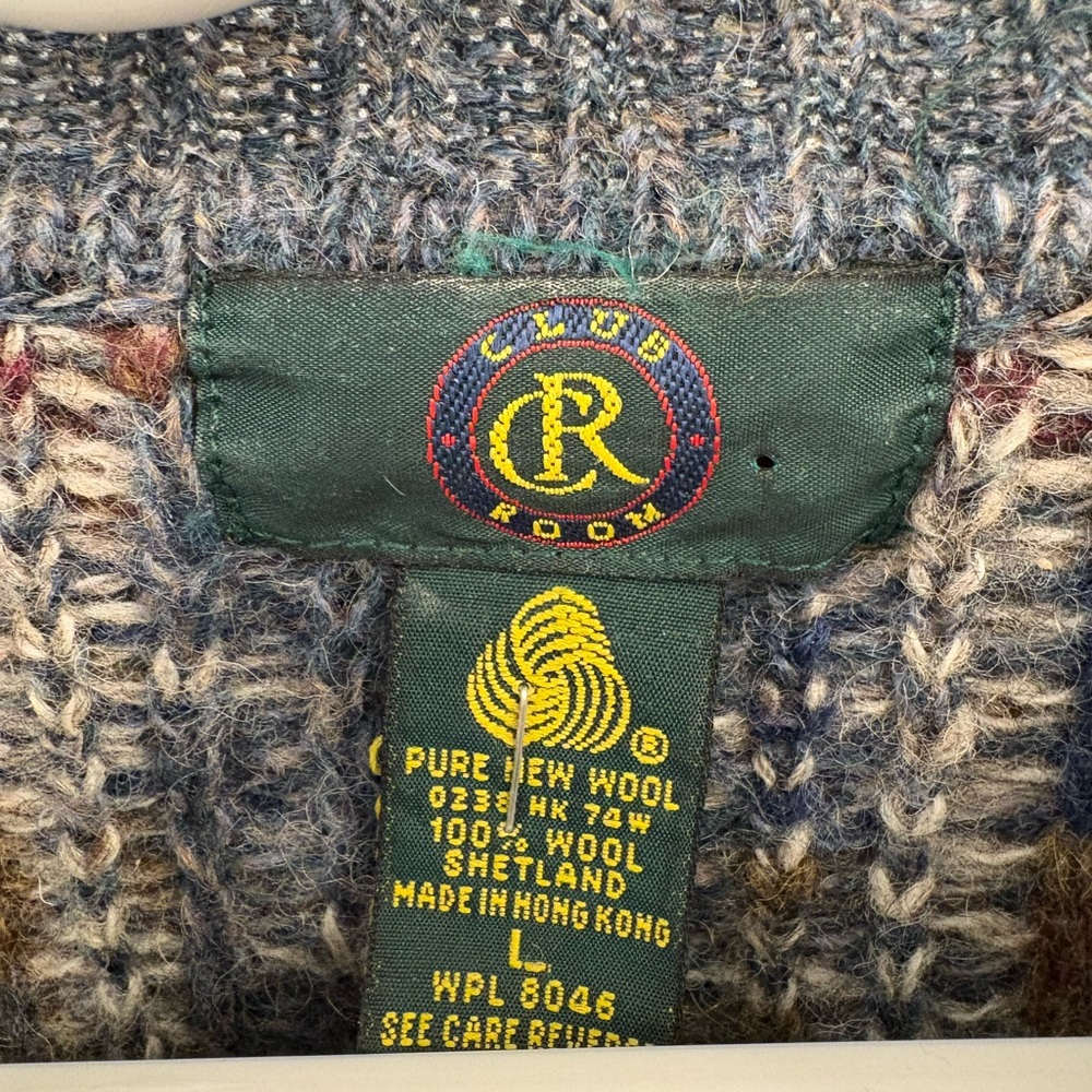Vintage Scottish Shetland Wool Knit Alpine Club Room Sweater Size Large - Picture 2 of 15